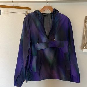 Forever 21 mesh lined galaxy windbreaker pullover with hood